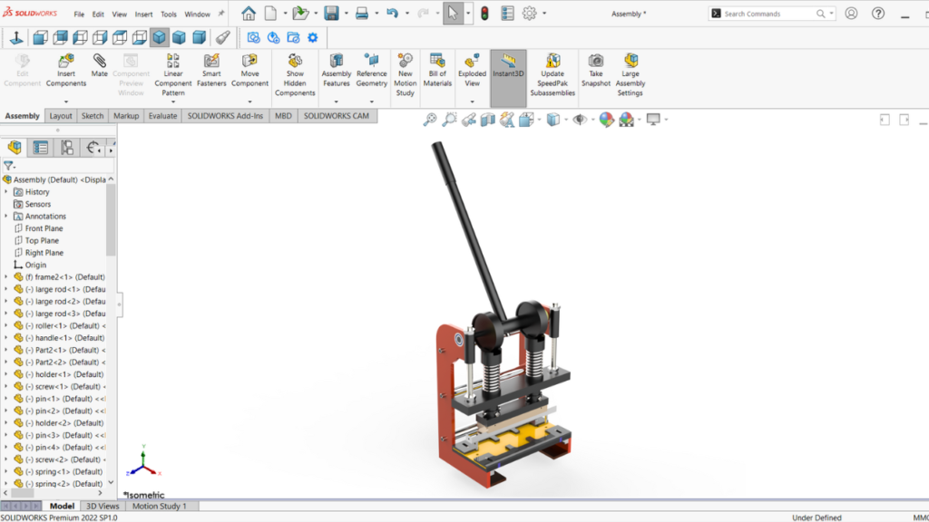 Leather Hole punch machine in solidworks